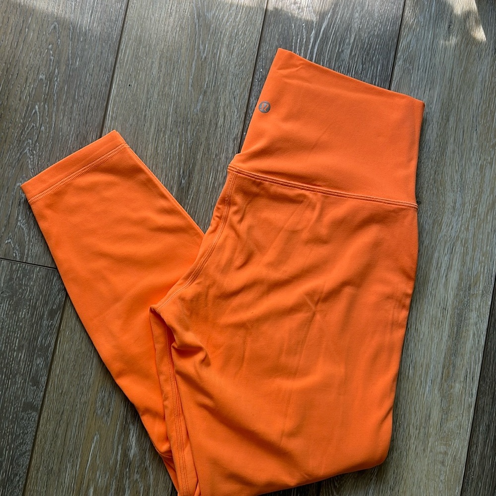 neon orange lululemon align leggings